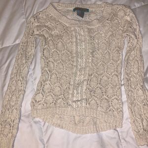 White laced sweater
